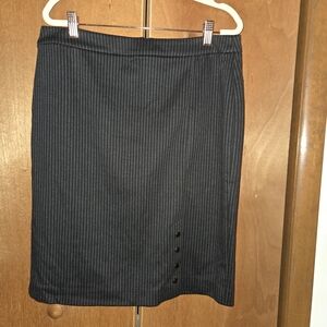 Calvin Klein Black Pinstripe Pencil Skirt